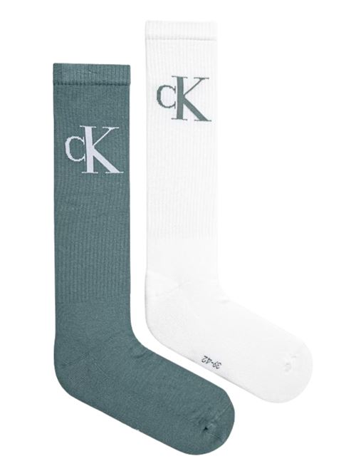 Calzini bianchi e verdi 2pz. Calvin Klein Jeans | 701228802012